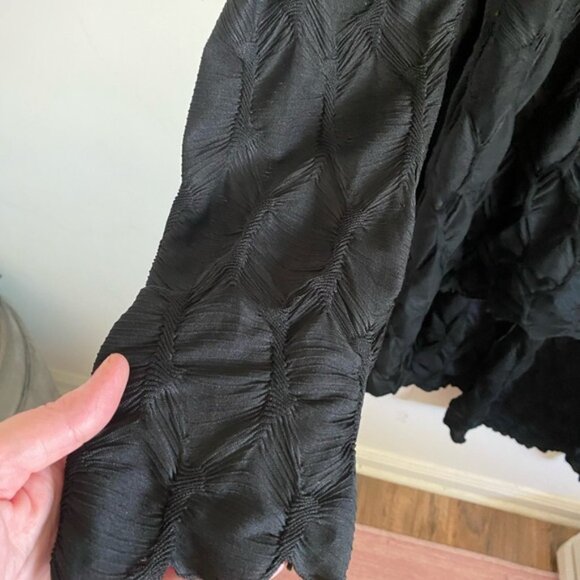 Disturbia Black Textured Long Sleeve Asymmetrical Hi-Lo Dress Goth Witch - Picture 3 of 6